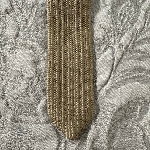 Tortoiseshell Buckle Elastic Belt Unisex Tan Sz M-L Androgynous Urban Work Wear - Picture 3 of 5